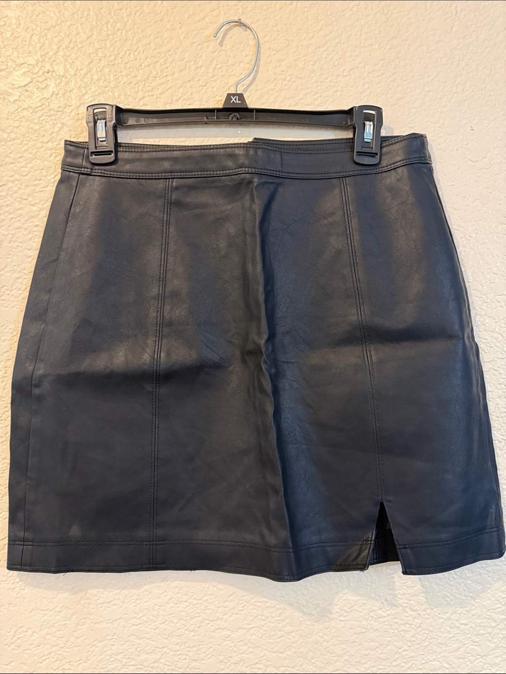 Shinestar Black Faux Leather Mini Skirt